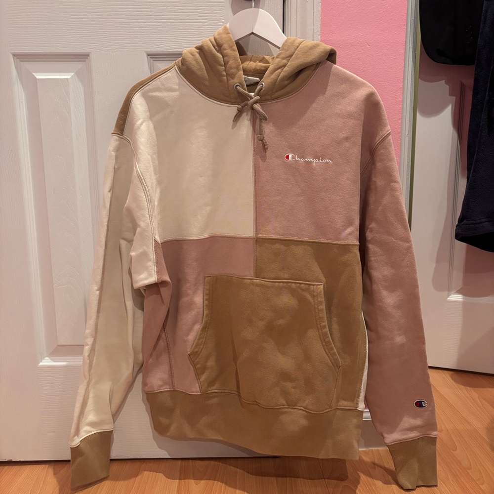 Champion Multitone Patchwork Tan Hoodie - image 1